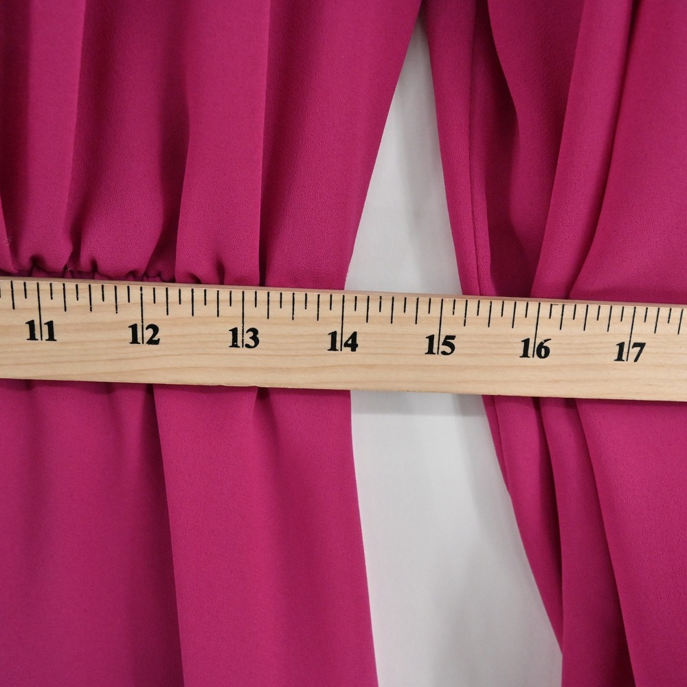 Vintage‎ 70s 80s Blouson Evening Midi Dress Sz 10 Pink Beaded Sequin Puff Sleeve - Picture 6 of 13